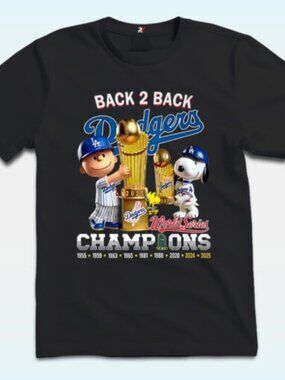 Dodgers Back 2 Back Champions World Series 2024-2025 Charlie B Unisex T Shirt 73